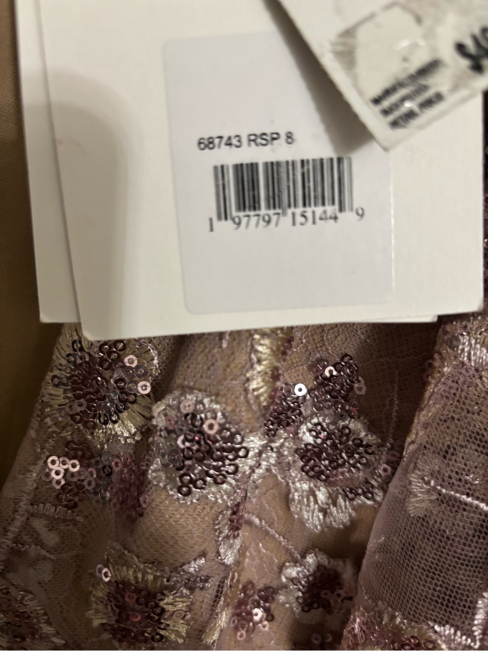 Mac Duggal - #68743 Pink Embellished Lace V Neck Butterfly Sleeve Gown Size 8 - Picture 9 of 9